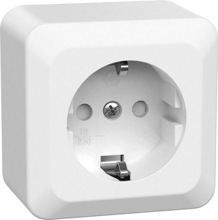 Gelia Connect 2 Home Stikkontakt 1-veis, utenpåliggende, jordet, Strømbrytere & vegguttak