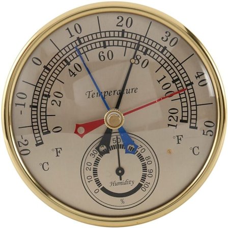 5 tommer Min Max Termometer Hygrometer Vægmonteret Analog Indendørs Udendørs Anti Regn Temperatur Hygrometer