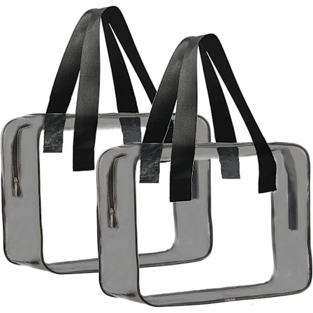 2 stk. Stor gennemsigtig toilettaske, gennemsigtig tote-taske, stor gennemsigtig rejsetaske, vandtæt gennemsigtig makeup-taske, bærbar toilettaske, 