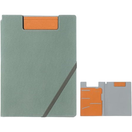 A4 Læder Clipboard Mappe, Læder Portfolio til Mænd og Kvinder, Business Portfolio Ringbind, Visitkort Holder Kvitteringslomme