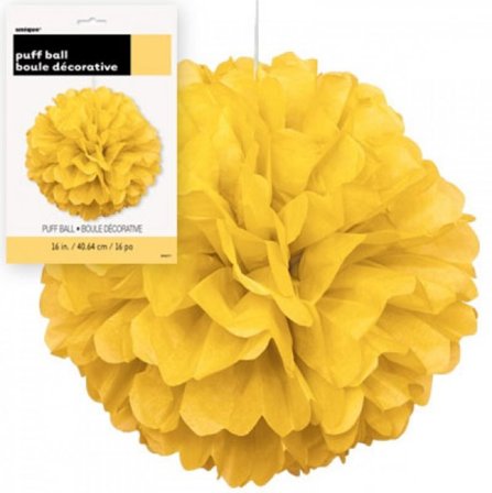 Papirspompon gul 40 cm
