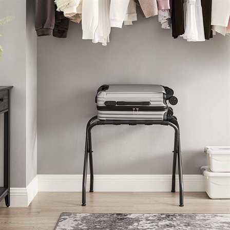 Sammenklappelig bagagepalle i metal - svart