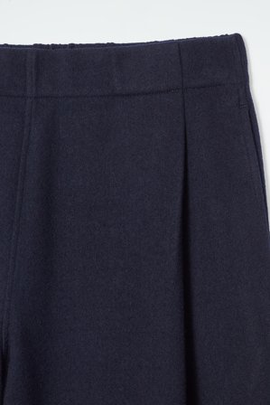 COS Women's Boiled-Wool Barrel-Leg Trousers in Blue