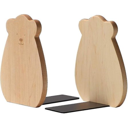 Bogstøtter, Træ Kontor Bogstøtter, Træ Kunst Bogstøtter Til Bogstativ, 5.1" H X 3.2" B X 4" L (Bøg S)