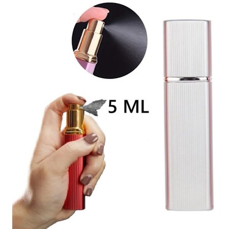 Luksus Parfume Forstøver | Parfume Flaske | Mini Parfume Flaske | Rejse Parfume Flaske | Rejse Flaske | Genopfyldelig | 12 ML | Sølv