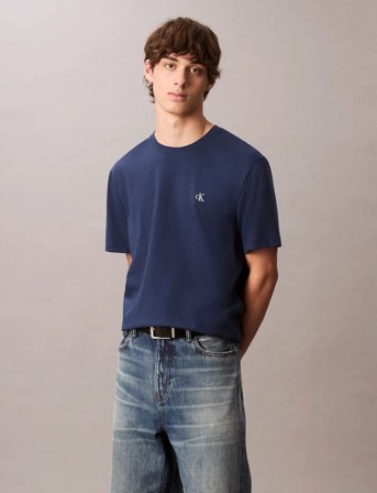 Calvin Klein Jeans Ss Easy Monogram Tee - Blue - S
