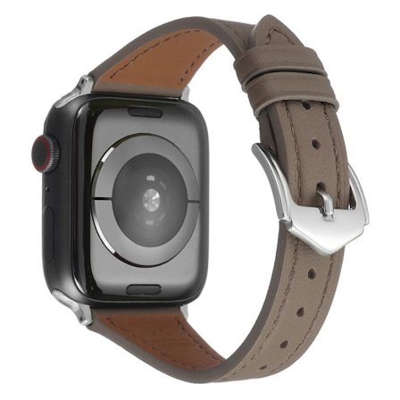 Apple Watch Series 8 (45mm) / Watch Ultra klockarmband i äkta läder - Grå
