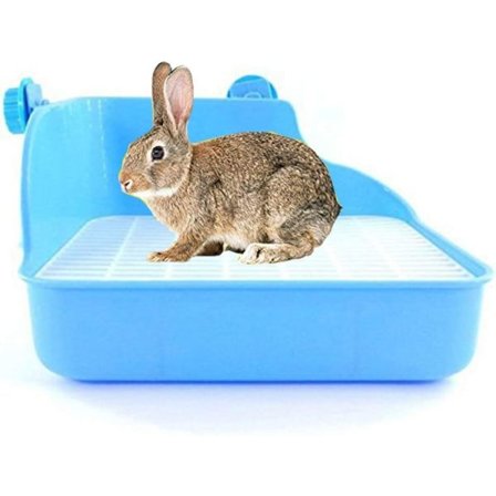 IC Kanin Kattsandlåda Plast Små Djur Kattlåda Pottränare Hörnlåda Husdjursträning Toalett Hamster Gerbil