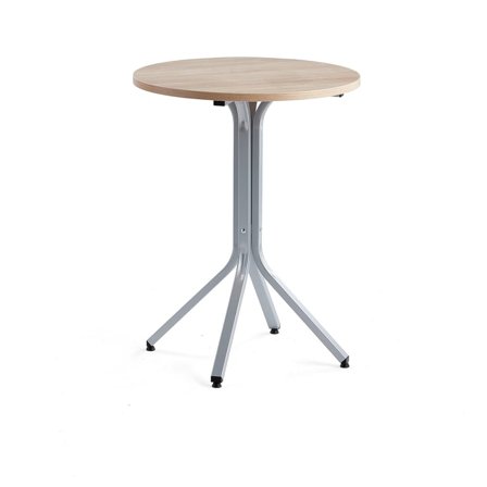 Table VARIOUS, Ø700x900 mm, silver, oak