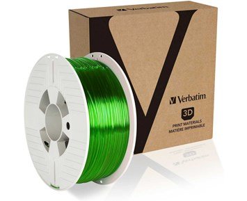 Verbatim-PET-G 2.85mm 1kg Green Transparent - B-vare-1 kg PET-G-filament 2,85 mm i gjennomsiktig grønn farge-Printing ink, toner & paper-Data og 