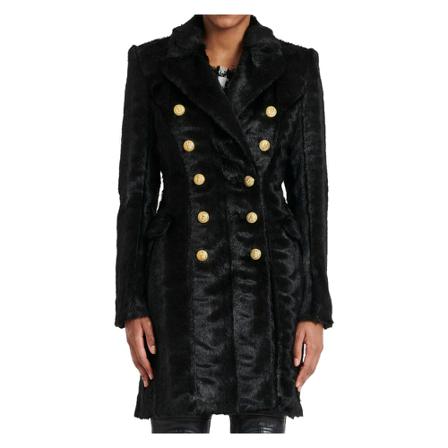 Balmain - Ullkappor - Svart - Dam - Storlek: S, Dam, Storlek: S