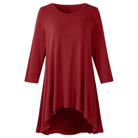 Tunikablus Med Rund Hals För Kvinnor Ruched T-shirt