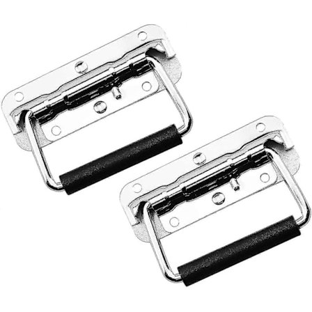 2 stk. Bokshåndtak Fjær Sammenleggbart Håndtak Kistehåndtak Flight Case Håndtak Rustfritt Stål