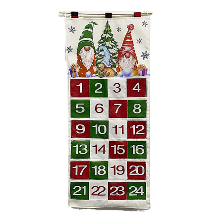 Fyllbar Julekalender Juladventskalender Med 24 Lommer Stoff Tom Adventskalender Hengende Ornamenter