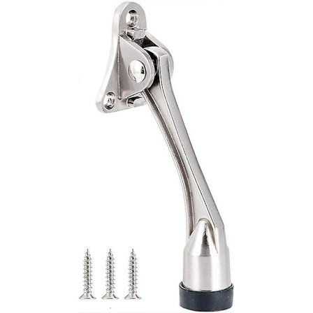 Dörrstopp - Håll dörren öppen, hemmetalldörrstopp med mjuk gummibumper silver