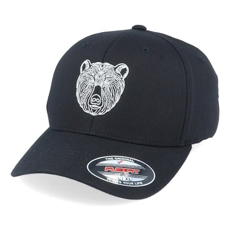 Iconic - Svart flexfit Keps - Stylistic Bear Black Flexfit @ Hatstore