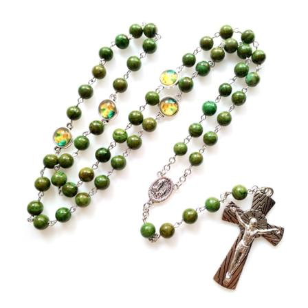 Rosenkrans katolskt halsband Bönmedalj för korset heliga landet Religiösa smycken gåva heligt krucifix halsband pärlor för kvinnor