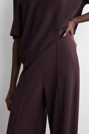 COS Femme Pantalon Large En Modal in Rouge