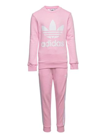 Adicolor Crew Set Sets Sweatsuits Rosa Adidas Originals
