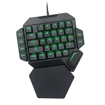 Mini 35 Tangenter RGB Bakgrundsbelyst Litet Tangentbord Enhands Gaming Tangentbord med Handledsstöd för Mobiltelefonspel Ät Kyckling