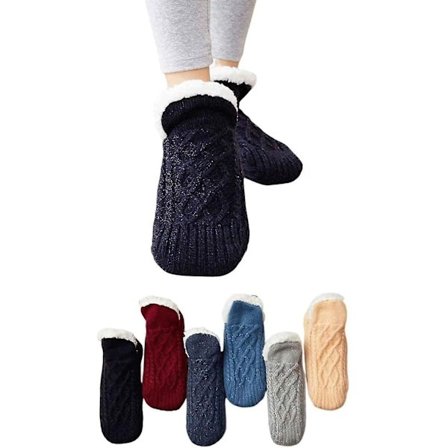 Sherpa Fluffy Fleece Sokker for menn/barn, Chrismas Sokker Myke Varme Koselige Fuzzy Vevde Innendørs Sokker Tøfler Sklisikre