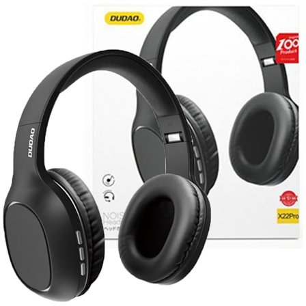 Dudao multifunksjonelle trådløse over-ear-hodetelefoner Bluetooth 5.0 med micro SD-kortleser FM-radio svart (X22Pro svart)