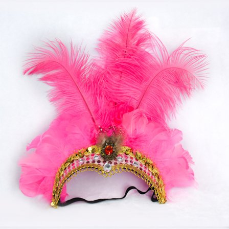 1 stk paljett fjær pannebånd tiara, halloween tiara for fest cosplay aktiviteter (rosa)