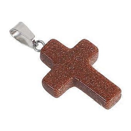 Ædelsten Kors Vedhæng Chokoladefarvet Kors Vedhæng Til DIY Smykkefremstilling 1 Sæt