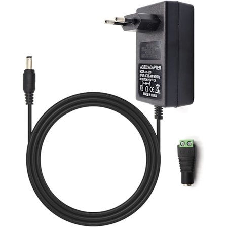 Strømforsyning 12V 3A adapter 36W transformator, egnet for LED lyslister EU-plugg, egnet for COB 3528/5050 SMD LED lyslister, AC100-240V strøm