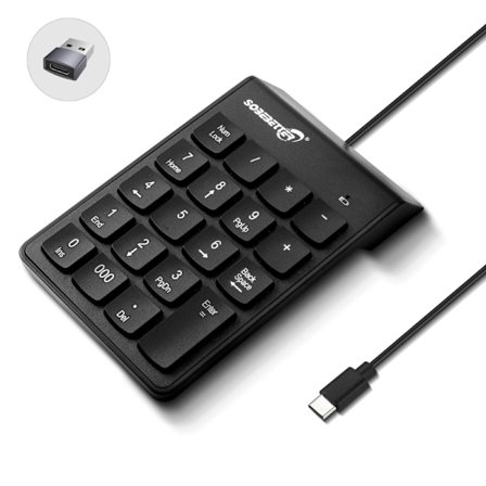 Taltastatur Mekanisk Type C/ USB Kabel Numerisk Tastatur 19 Taster Numerisk Tastatur til Bærbar