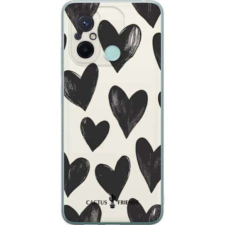 Kompatibelt Mobildeksel til Xiaomi Xiaomi Redmi 12C Cactus and Friends - Bold Black Love Pattern