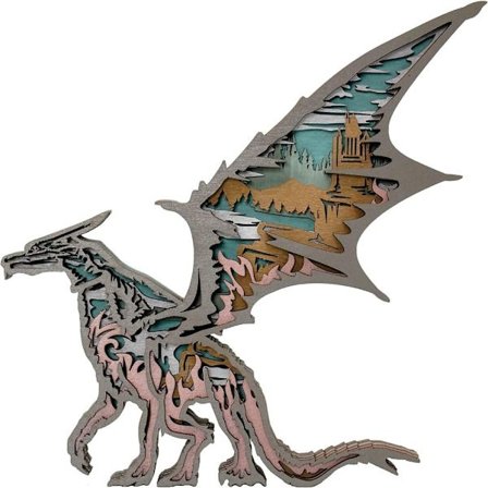 Træ Dyr Udskæring Håndlavet Home Decor Dinosaur Træ