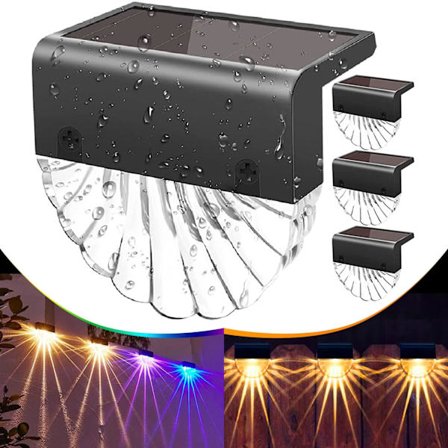 Aurinkokennovalaisin ulkokäyttöön puutarhaan, LED-seinävalaisin ulkokäyttöön, 4 kpl lämmin valo, ZQKLA