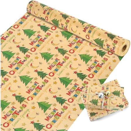 Innpakningspapir - Juleinnpakningspapir - Julegaveinnpakningspapir - Innpakningspapir med figurer - 43 x 300 cm - 1 rull