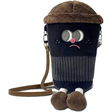 Kawaii Plys Crossbody Taske til Piger - Sød Tegneserie Skuldertaske med Aftagelig Rem - Nyhed Pung & Messenger Taske Gaver til K