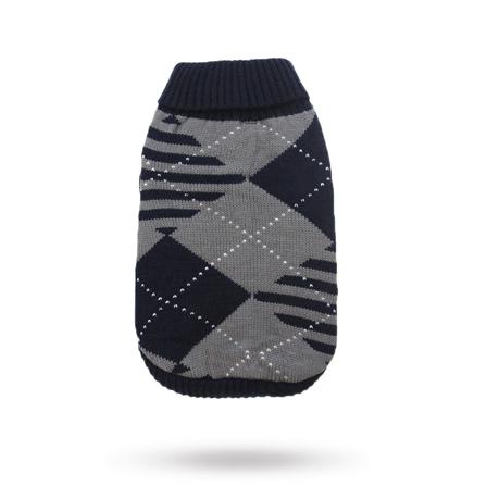 Urban Pup - Blå/grå Diamond Sweater - Stickad hundtröja - Hundtröja & hund t-shirt från Doggie.se