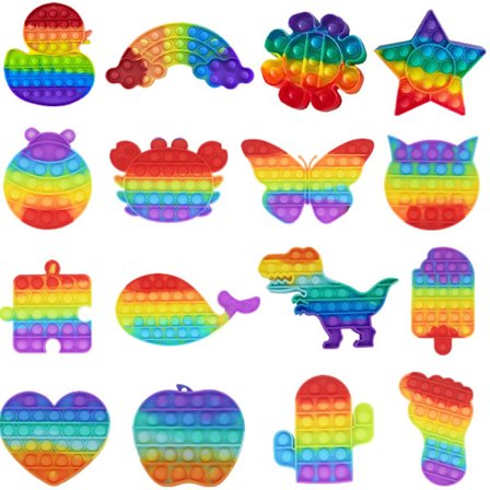 40 stilar Rainbow Bubble Push fidget toys Stress relief