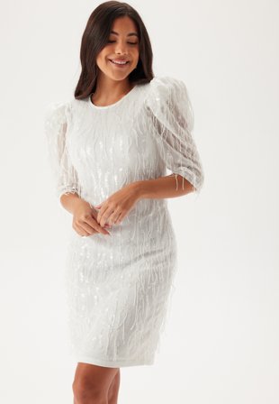 YAS bolina 2/4 Short Dress Star White Vaatteet