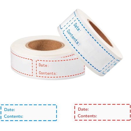 Itseliimautuvat ruokatarralaput, 250 itseliimautuvaa kylmätarraa, säilyvyystarraa, käytetään viinille, hillolle, ruoan säilytyspusseille