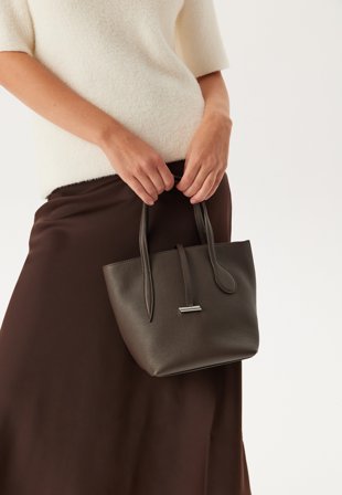 Liffner - Sprout Tote Mini - Dark Brown - Kläder - - Bubbleroom