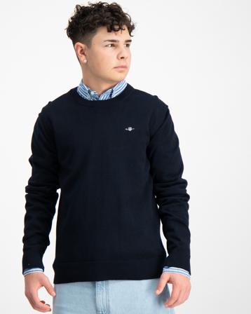 GANT SHIELD CLASSIC COTTON C-NECK Blau Pullover Jungen - Kidsbrandstore