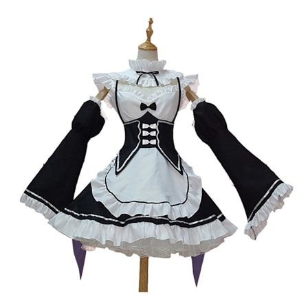 Sort Hvid Pige Kjole Halloween Anime Cosplay Kostume Rygende Stuepige Outfit Fire Sæsoner