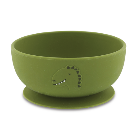 Trixie Silikonskål med sugekopp Mr. Dino, Grønn, 1 stk.