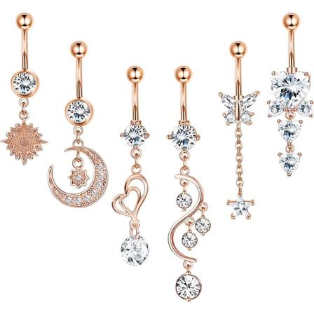 6st 14G navelringar dinglar