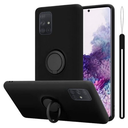 Skyddsetui för Samsung Galaxy A71 4G i LIQUID BLACK Silikon TPU mobiltelefonfodral