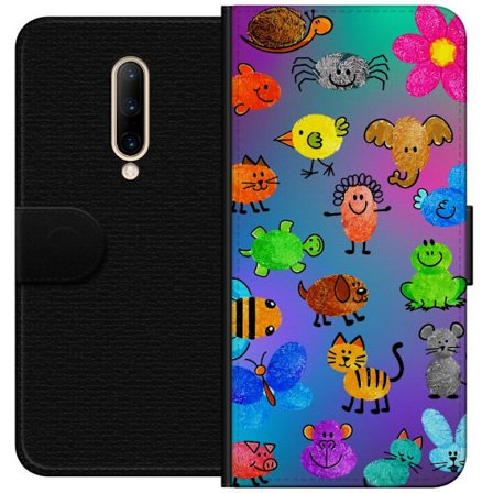 Kompatibelt Lommeboketui til OnePlus 7 Pro Little Scribble Friends