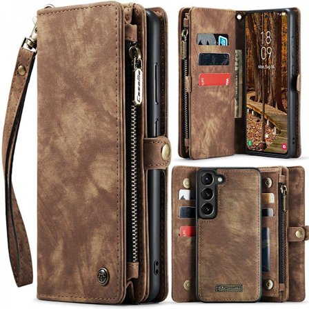 CaseMe Multi-Slot 2 i 1 Plånboksfodral Galaxy S24 Plus Ruskea