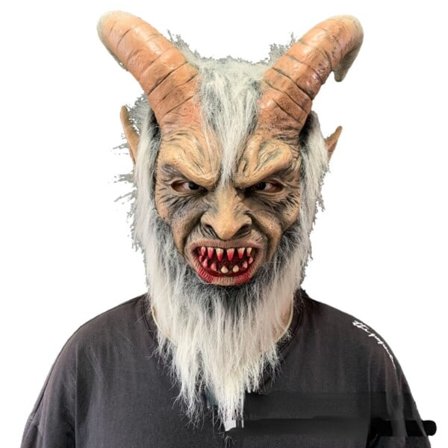 Halloween Fryktelig Horn Maske Lucifer Masker Devil Film Cosplay Latex Maske