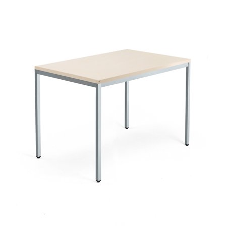 Tisch QBUS, 1200 x 800 mm, Silber/Birke