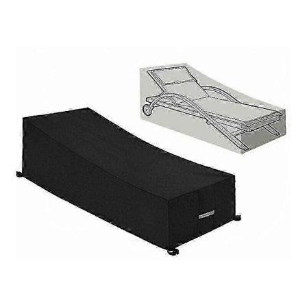Suojapeite, vedenpitävä, tuulenpitävä, UV-suojattu, 210D Oxford-kangasta oleva suojapeite aurinkotuolille, lepotuolille (210x75x40/80cm) – Musta
